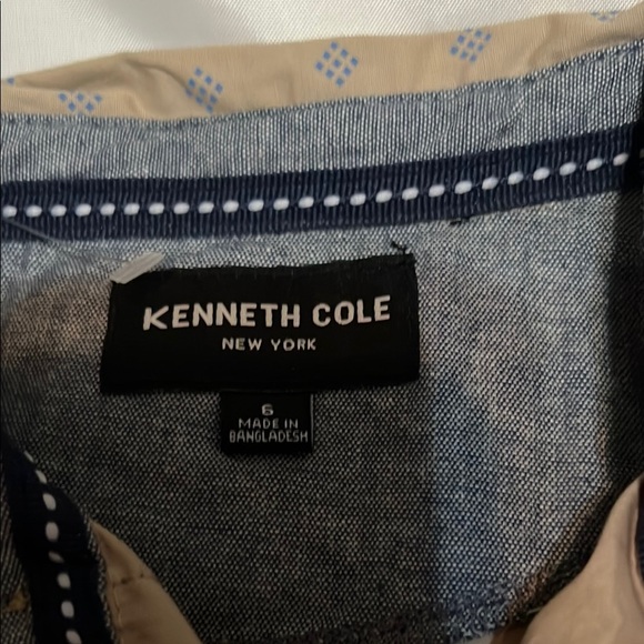 Kenneth Cole Tan Button Down Shirt with Geometric Pattern, nwt boys 6 - Picture 3 of 6
